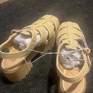 Wild Fable Yellow Woven Platform Sandals